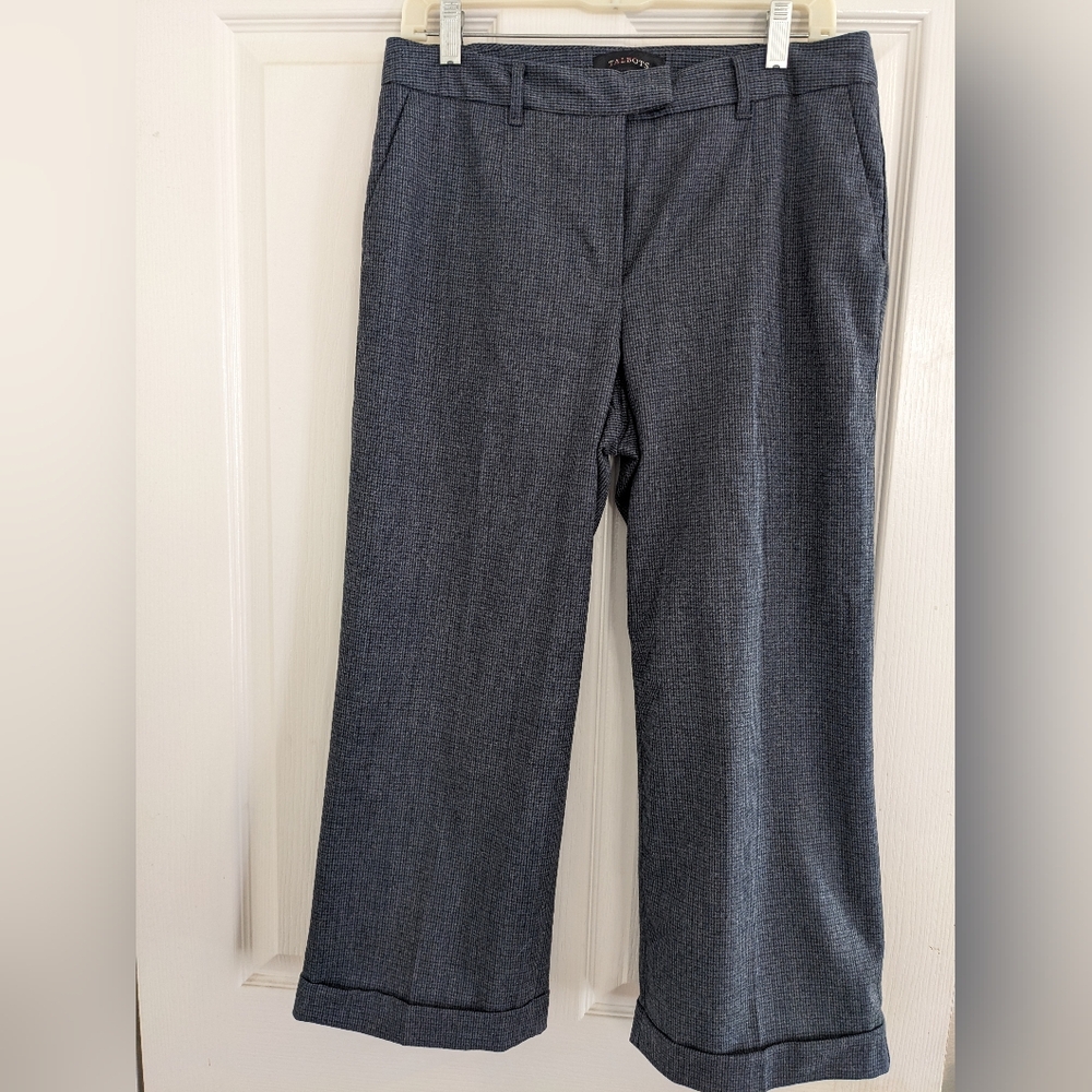 Talbots Blue and Gray Italian flannel Checkered Cropped Pants